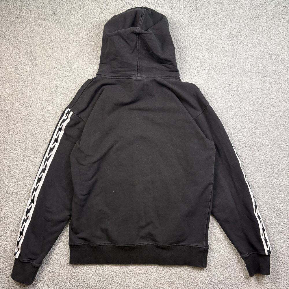 Overtime Hoodie Mens Medium Black Hooded Pullover Bolt Sweatshirt Drawstring - Picture 2 of 15
